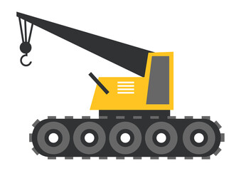 Excavator Crain. Isolated on white background. Special equipment. Construction machinery.