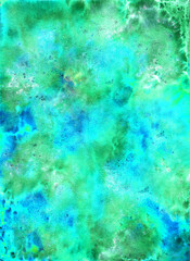 Magic watercolor background hand drawing. Drawing on paper, scanned image.