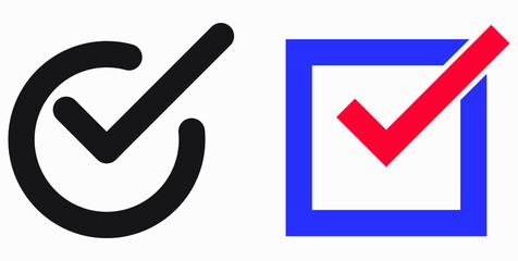 Icon ok. Okay icon. Confirmation of action. Checkbox. Choice. Vector icon.