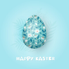 Easter greeting card with decorative egg and hand lettering