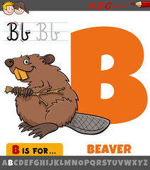 letter B from alphabet with cartoon beaver © Igor Zakowski
