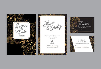 invitation to the wedding, a great celebration of lovers, the bride and groom.background texture luxury liquid marble and gold. for business cards, flyers, flyer, banner, website, paper printing.	