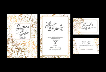 invitation to the wedding, a great celebration of lovers, the bride and groom.background texture luxury liquid marble and gold. for business cards, flyers, flyer, banner, website, paper printing.	