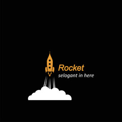 A logo design template rocket 
