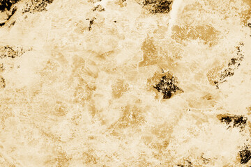 Gold ink and watercolor texture on white paper background. Paint leaks and decalcomania effects. Hand-painted gouache abstract image. Mess on the canvas.