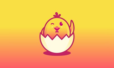 Hatch. chicken and egg. Easter egg. Hello