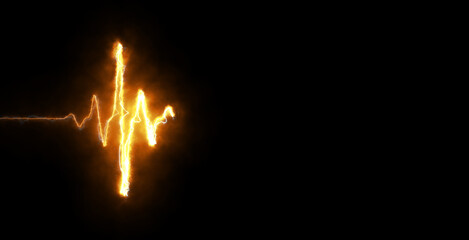 Colorful pink heartbeat rate and pulse on black screen, seamless and loop motion animate footage