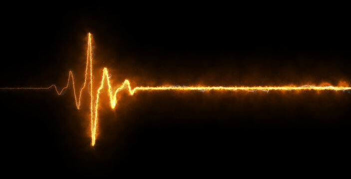 Colorful pink heartbeat rate and pulse on black screen, seamless and loop motion animate footage