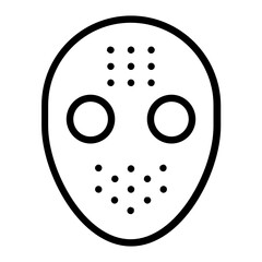 face mask Concept Vector line Icon Design, Ice hockey Symbol on white background, contact team game Sign, Winter Sport equipment Stock,