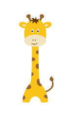Fototapeta na wymiar Cute cartoon trendy design little giraffe. African animal wildlife illustration icon