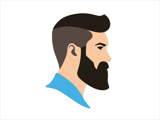 Head Icon Profile. Barber symbol silhouette isolated on white background. 
Vector illustration for hairdresser, Website page and mobile app design.