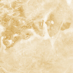 Gold ink and watercolor texture on white paper background. Paint leaks and decalcomania effects. Hand-painted gouache abstract image. Mess on the canvas.