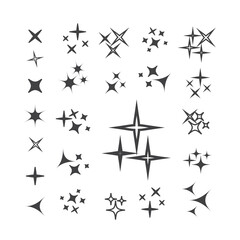 Sparkles icon set. Star element. Sparkle lights vector