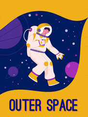 Fototapeta premium Vector poster of Outer Space concept