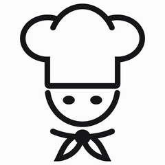 Obraz premium Chef icon. Kitchen utensils. Cafe icon. Fast food illustration. Vector icon.