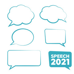 Blank empty white speech bubbles. Cloud bubble speech for communication