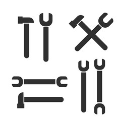 Technology and maintenance service tools vector icons