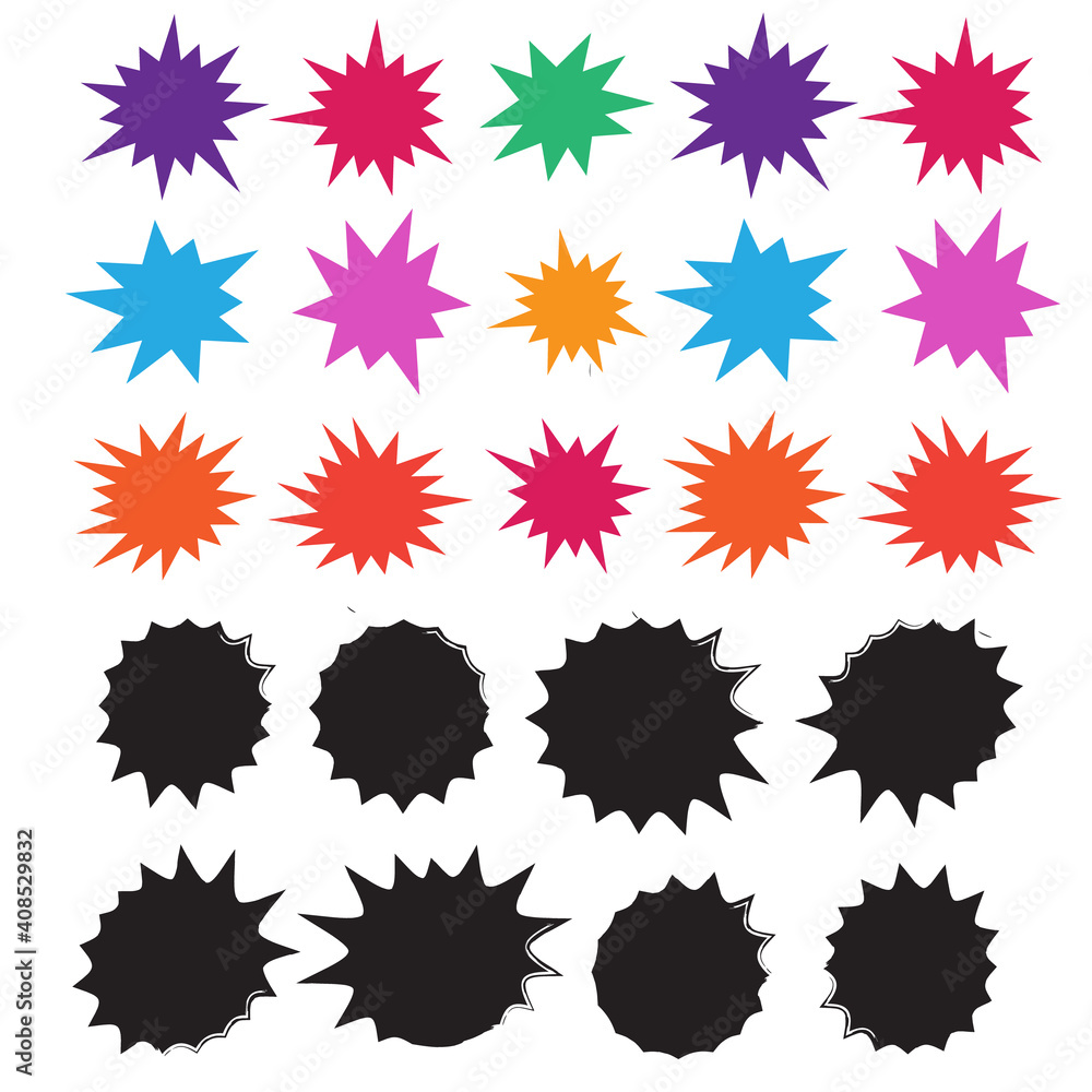 Wall mural starburst speech bubbles set. bursting icon. starburst isolated icons set