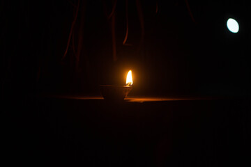 Oil Lamp in Dark