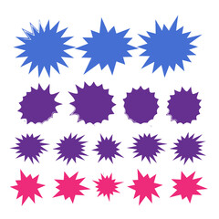 Bursting speech star set. Starburst isolated icons set
