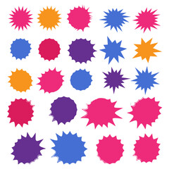 Vector Vintage Label. Starburst isolated icons set