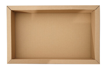 brown cardboard paper box on top isolated on white