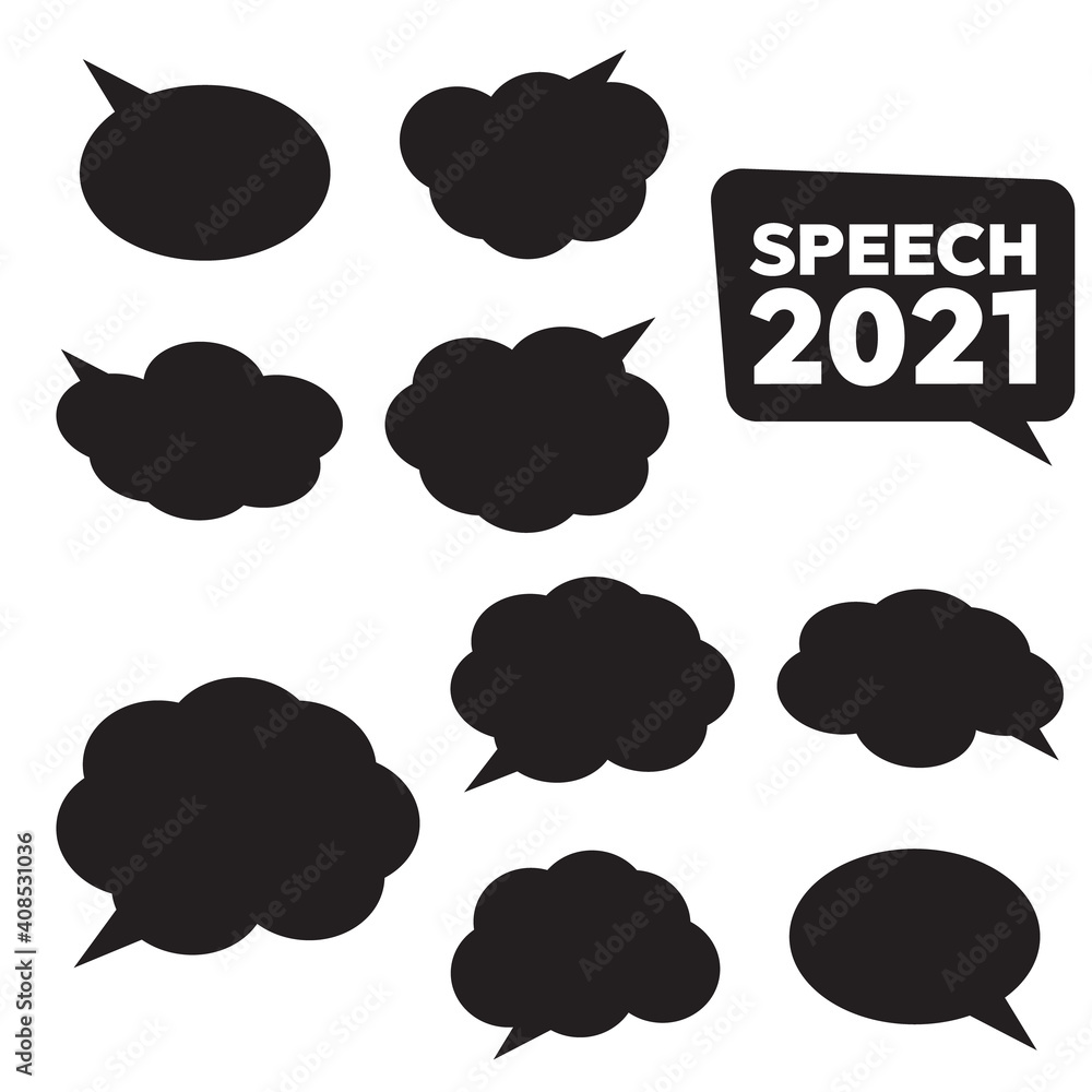 Wall mural vector set of speech bubbles. stickers of speech bubbles vector