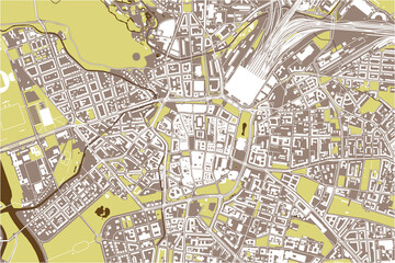Obraz premium map of the city of Leipzig, Saxony, Germany