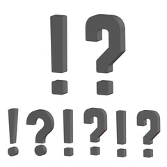 Grunge doodle sketch question marks. Exclamation marks vector illustration