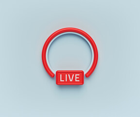 Live streaming Social media minimal icon. 3d rendering