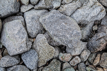 Texture of curving field stones
