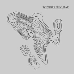 Topographic map. Vector illustration. Contour map background