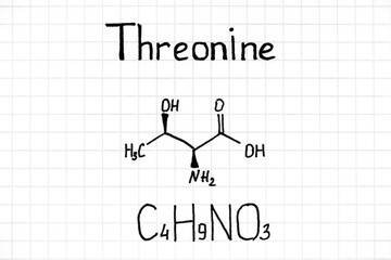 Handwriting chemical formula of Threonine.