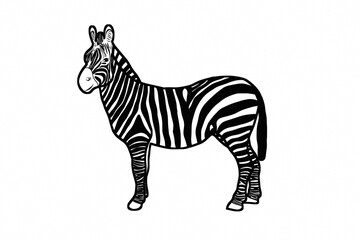 Fototapeta na wymiar Beautiful sketch illustration of Zebra on plain white background