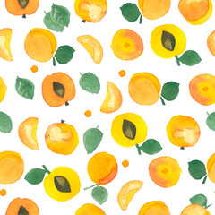 Seamless pattern with apricots