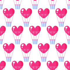 Seamless pattern of heart balloon for the wedding or Valentine's Day.