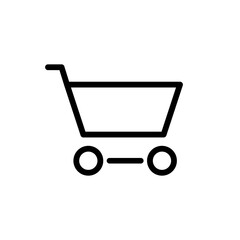 Einkaufswagen, Warenkorb - Icon, Symbol, Piktogramm, grafisches Element - Vektor - Kontur - schwarz