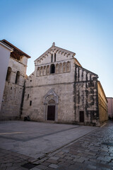 Fototapeta na wymiar St. Chrysogonus Church, Romanesque church built in 12th century, Zadar, Dalmatia, Croatia