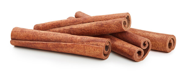 Cinnamon sticks isolated on white background