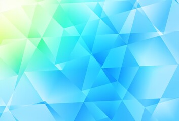 Fototapeta premium Light Blue, Green vector polygon abstract background.