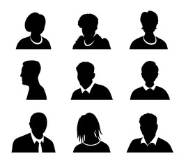 Set of men and women with business avatar profile picture. Avatars silhouette