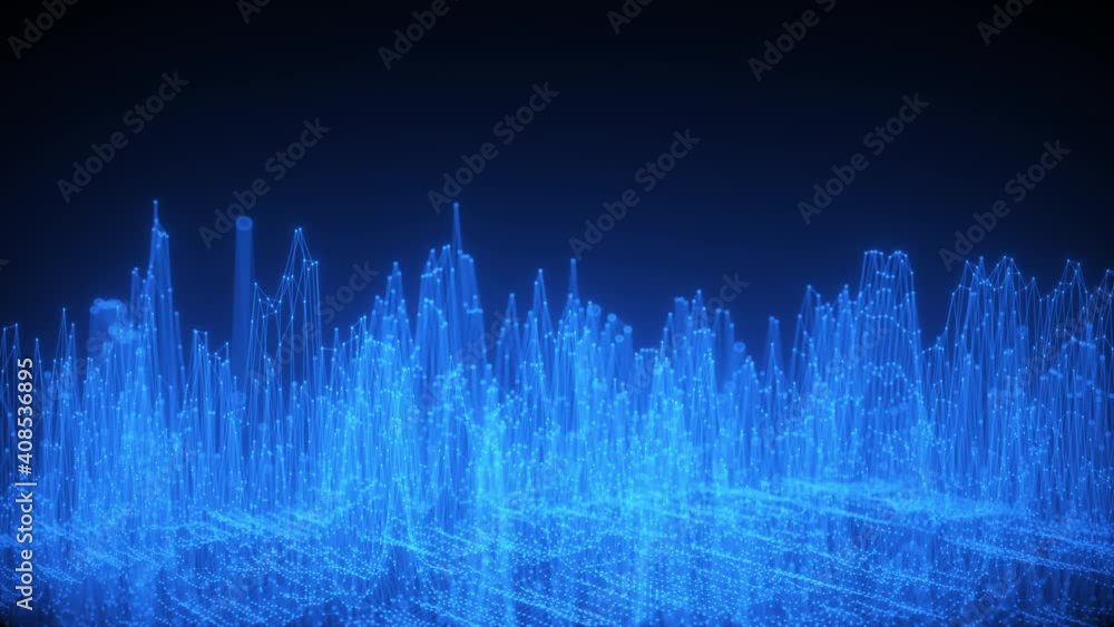 Poster abstract waving mesh of digital technology background, data center, cloud computing, blockchain, dat