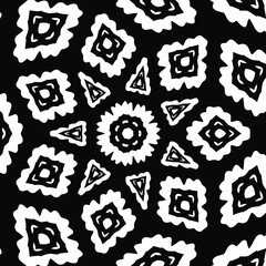 Geometric vector pattern with triangular elements. abstract ornament for wallpapers and backgrounds. Black and white colors.
