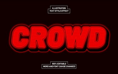 Fototapeta premium Crowd 3D Bold Text Style Effect