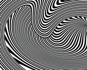  Wave design black and white. Digital image with a psychedelic stripes. Argent base for website, print, basis for banners, wallpapers, business cards, brochure, banner. Line art optical