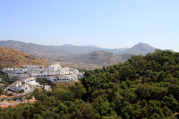 View of modern Malaga, a seaside town in the Spanish region of Andalusia, a resort center on the...