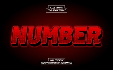 Number 3D Bold Text Style Effect