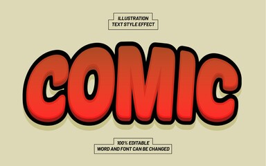 Red Comic Text Style Effect