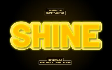 Shine Yellow Text Style Effect Mockup