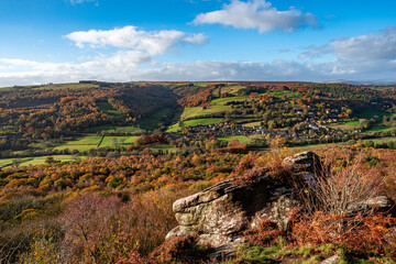 Peak District hills with blue skies and clouds